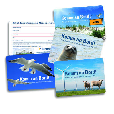 Referenz Textbilder, Postkartenkampagne für Mitarbeiter-Marketing bei Scandlines Heiligenhafen